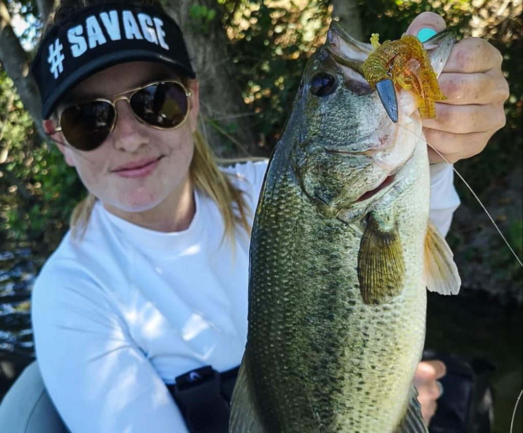 black bass pêché avec un montage texas rig