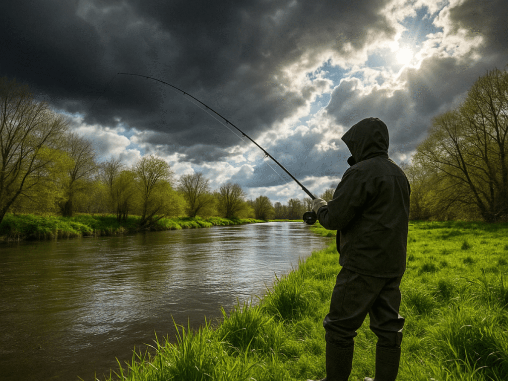 Guide des Vêtements pour la Pêche en Avril : Comment S'Équiper Efficacement ? 3 un pêcheur en habille adapté pour le mois d'avril